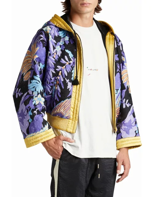 Men's Phoenix Hooded Jacquard Kimono Jacket