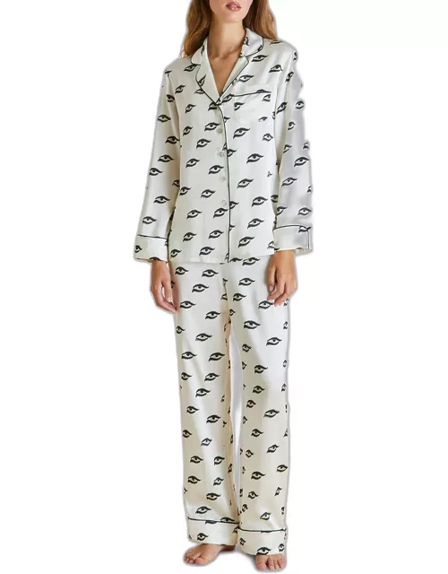 Lila Hydra Printed Satin Pajama Set