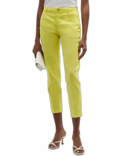 Cropped Skinny Linen-Blend Pant