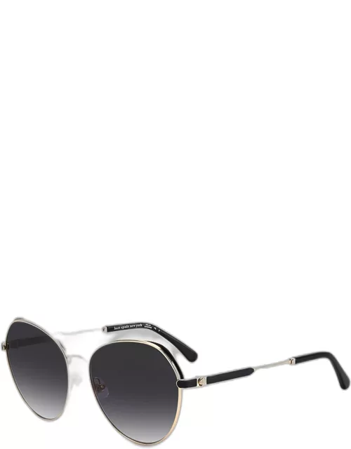 octaviags oval stainless steel sunglasse