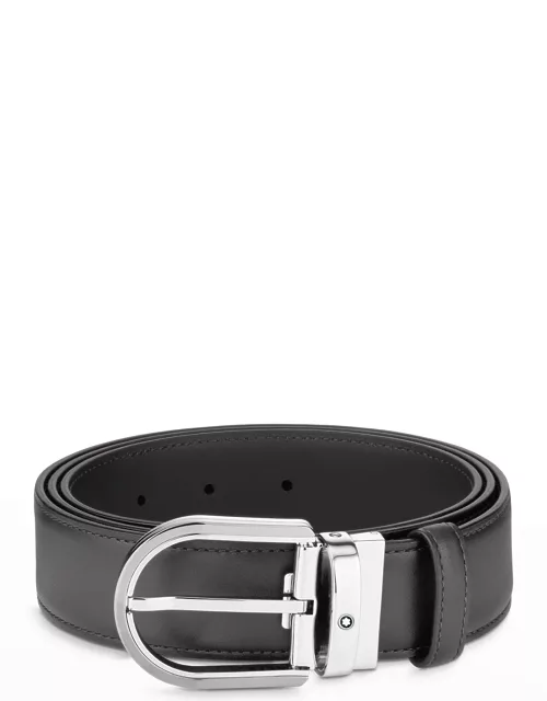 Men's Horseshoe Buckle Leather Belt
