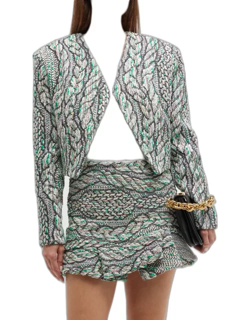 Agnese Cropped Open-Front Jacket