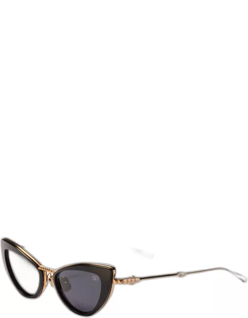 VIII Titanium & Acetate Cat-Eye Sunglasse