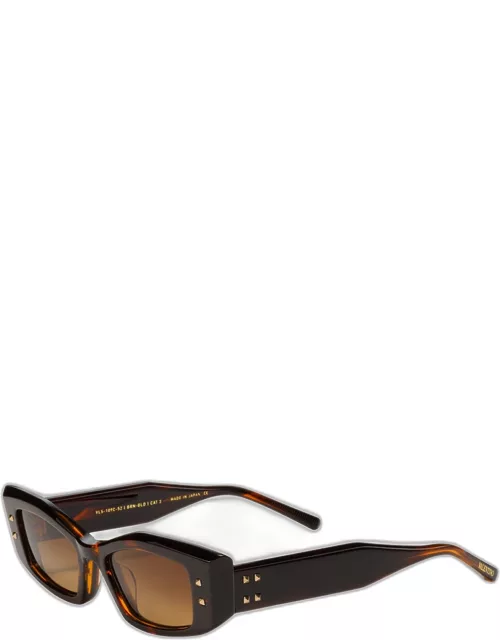 Quattro Acetate & Titanium Cat-Eye Sunglasse