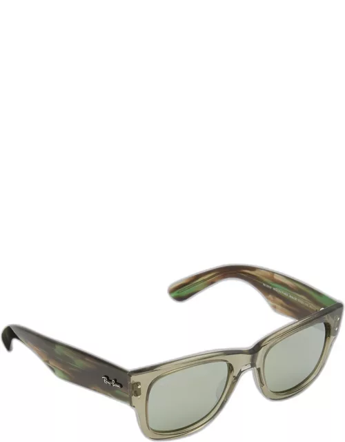 Men's Mirrored Square Two-Tone Nylon Sunglasse