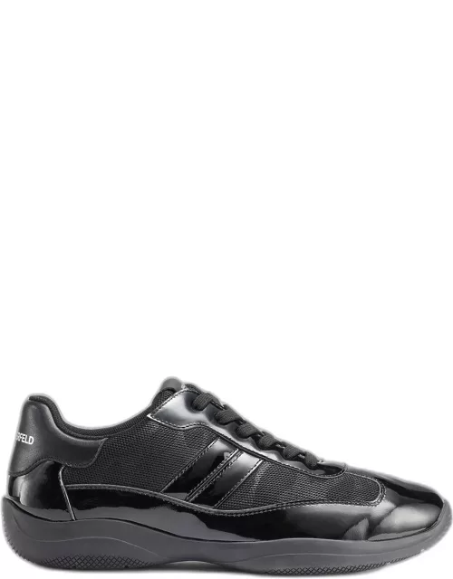 Men's Tonal Nylon & Patent Leather Low-Top Sneaker