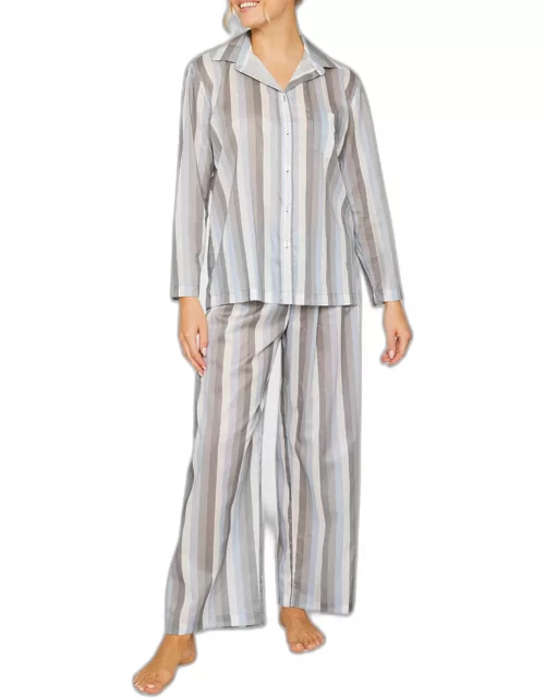 Striped Wide-Leg Pajama Set
