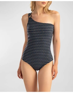 Geometric Asymmetric One-Piece Swimsuit