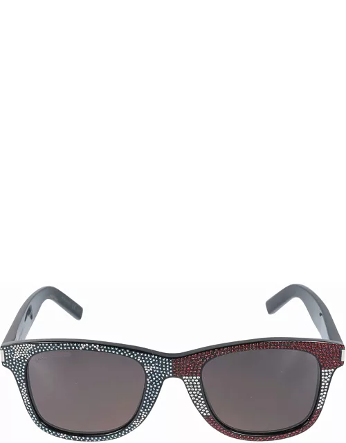 Saint Laurent Eyewear Square Frame Studded Sunglasse