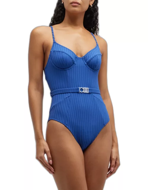 The Spencer Solid Rib One-Piece Swimsuit
