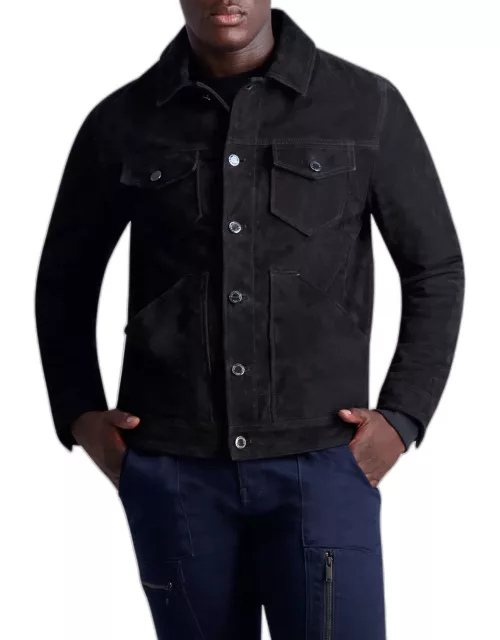 Men's Suede 4-Pocket Trucker Jacket