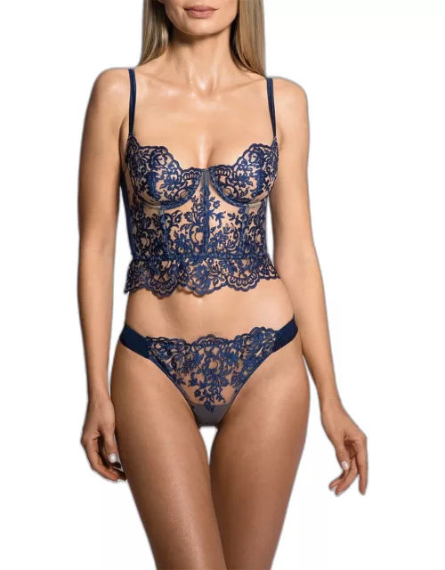 Royal Jewel Scalloped Lace Bustier