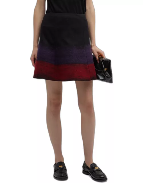 Ombre Cashmere-Blend Mini Skirt