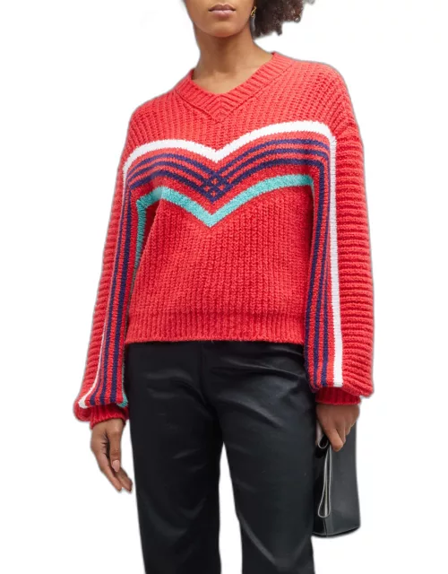 Ribbed Chunky Striped Sweater