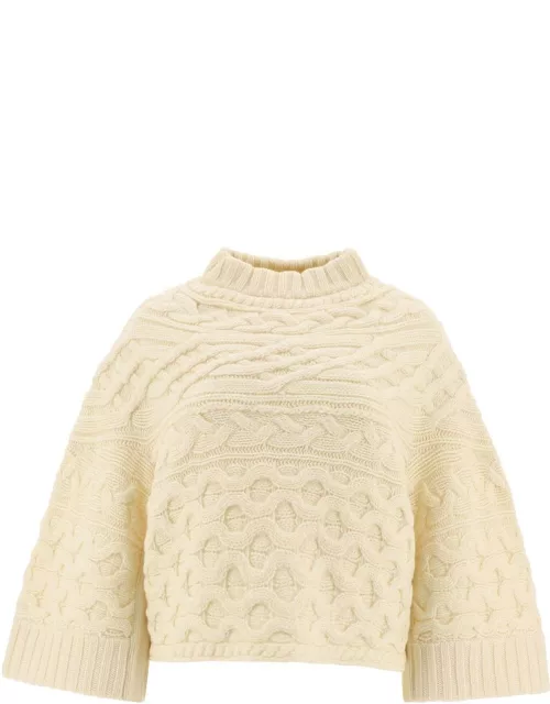 Sacai Cable Knit Cropped Sweater