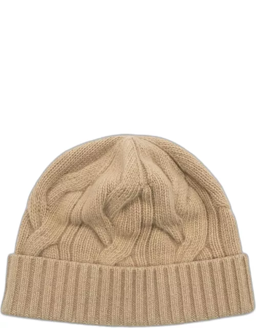 Giant Cable Knit Cashmere Beanie