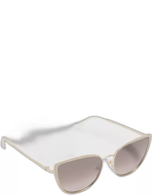 staci glittery stainless steel & acetate cat-eye sunglasse