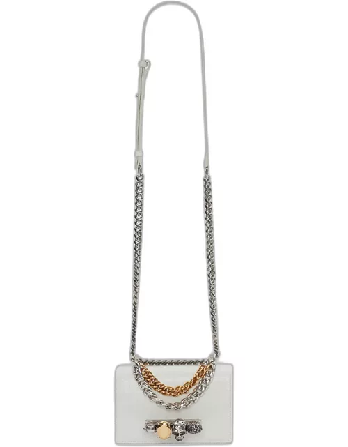 Mini Skull Jeweled Chain Shoulder Bag