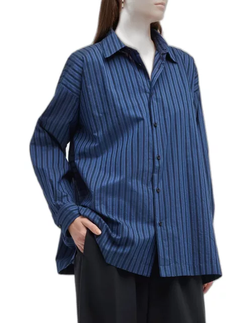 Slim A-Line Shirt With Collar & Step Insert (Long Length)