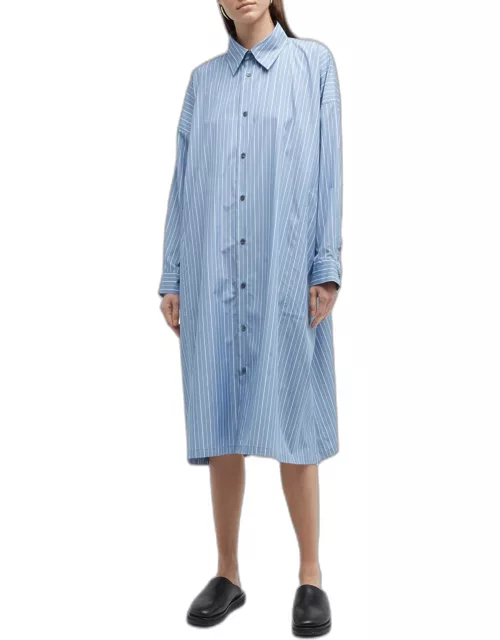 Wide A-line Shirtdress With Collar
