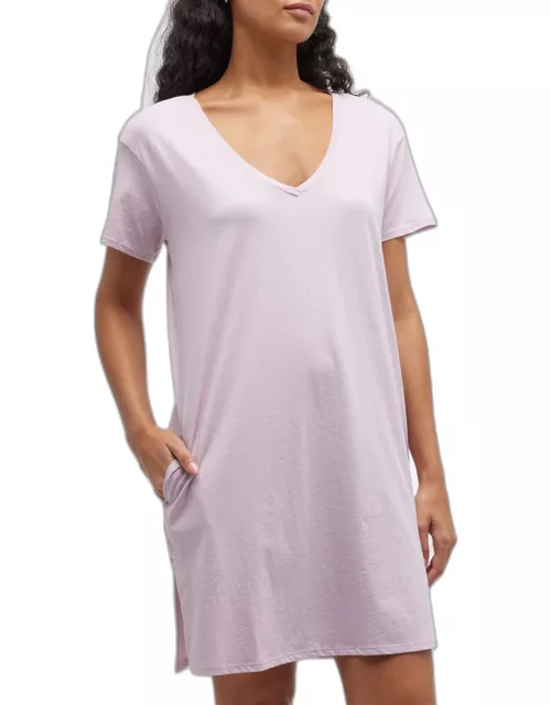 Aileen Short-Sleeve Pima Cotton Sleep Shirt