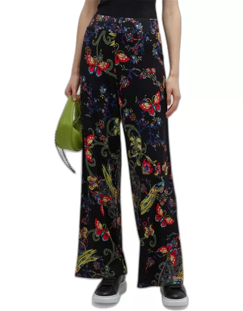 Pottery Printed Wide-Leg Pant
