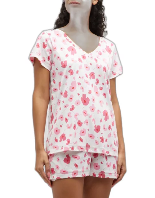 Butterknit Poppy-Print Pajama Set