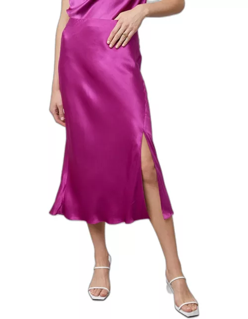 Maya Satin Midi Skirt