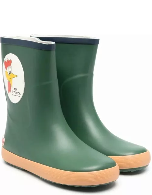 Bobo Choses Green Polyurethane Boot