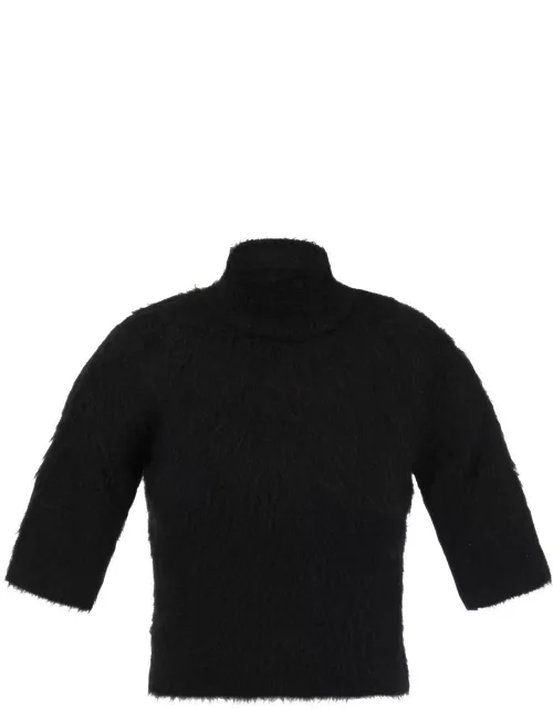 SportMax High-neck Cropped Sweater