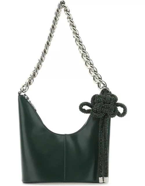 Kara Dark Green Leather Shoulder Bag