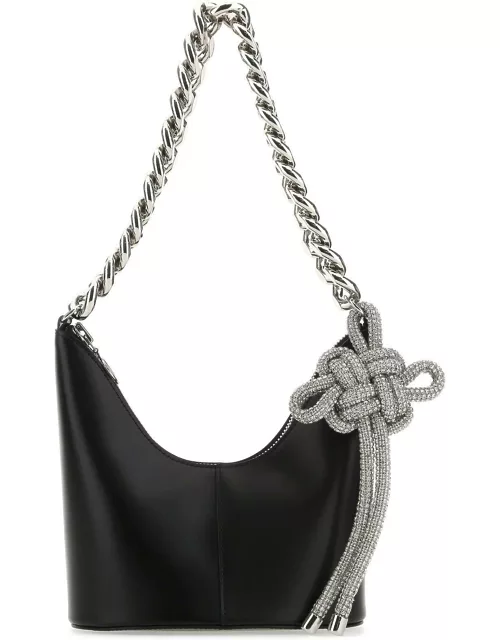Kara Black Leather Shoulder Bag