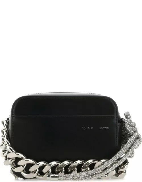 Kara Black Leather Crossbody Bag