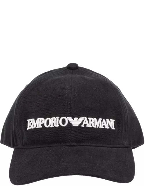 Emporio Armani Logo Embroidered Baseball Cap