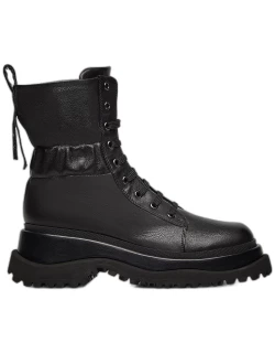 Fabi Combat Boot In Soft Nappa Leather
