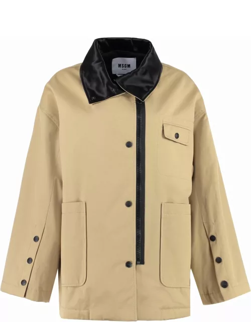 MSGM Padded Jacket With Zip And Snap