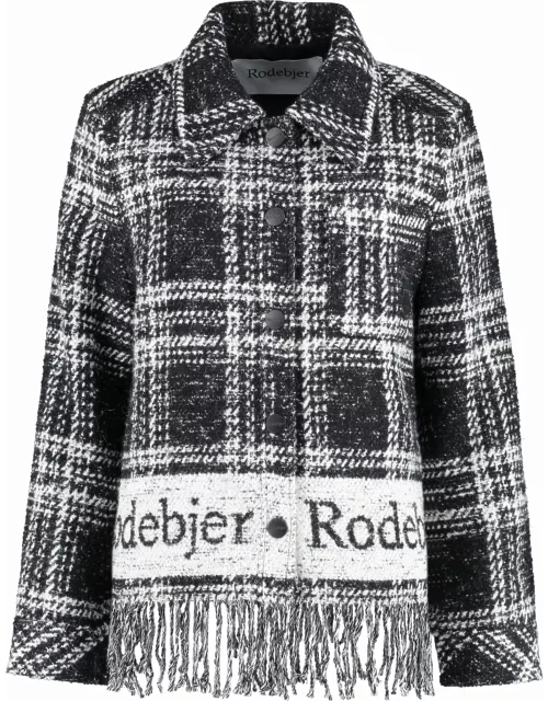 Rodebjer Olivia Logo Checked Wool Jacket