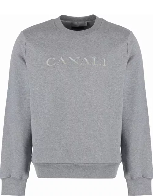 Canali Logo Detail Cotton Sweatshirt
