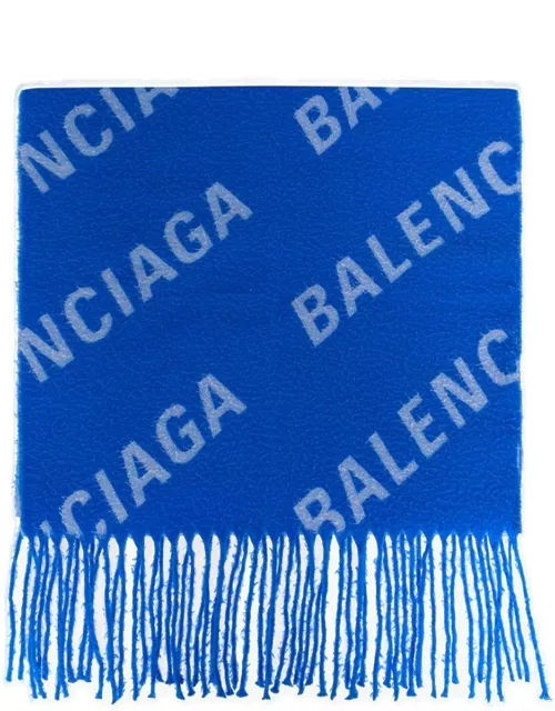 Balenciaga All-over Logo Embroidered Scarf