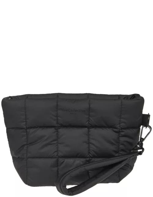 VeeCollective Black Quilted Clutch