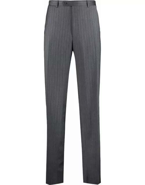 Canali Pin-striped Wool Tailored Trouser