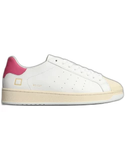 D.A.T.E. Base Calf Sneakers In White Leather