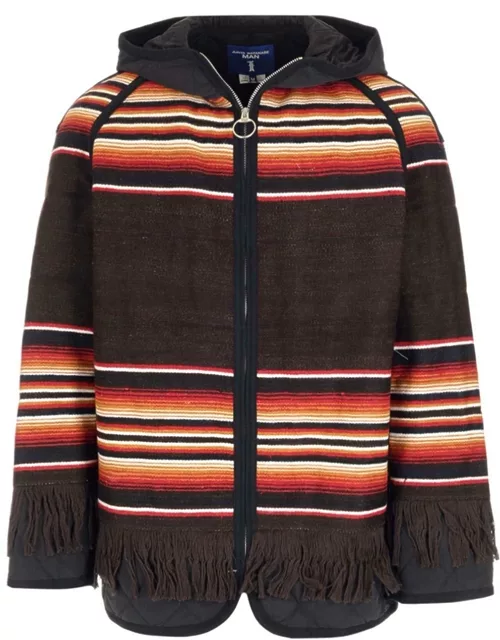 Junya Watanabe Striped Fringed Quilted Jacket