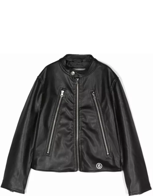 Maison Margiela Black Faux Leather Jacket