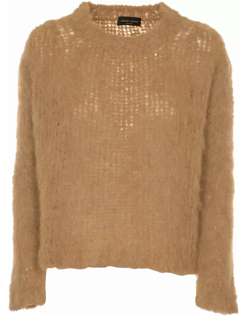 Roberto Collina Fur Coated Woven Sweater
