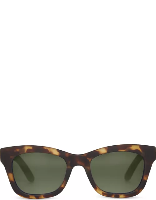 TOMS Women's Sunglasses Brown Traveler Paloma Matte Blonde Tortoise Polarized Green Len
