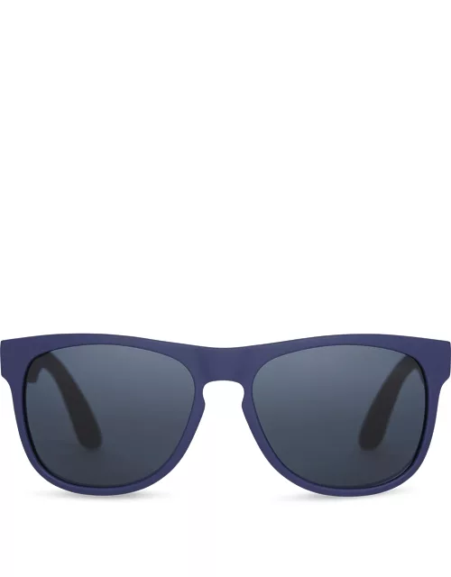 TOMS Men's Sunglasses Blue Traveler Manu Matte Deep Cobalt Dark Grey Len