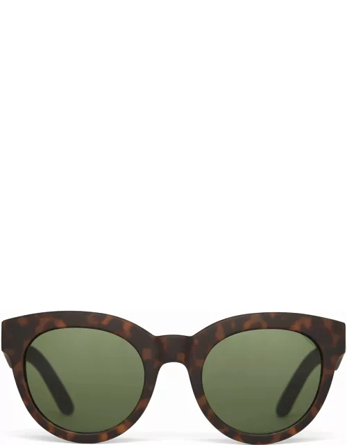 TOMS Women's Sunglasses Brown/Green Traveler Florentin Matte Tortoise Green Len