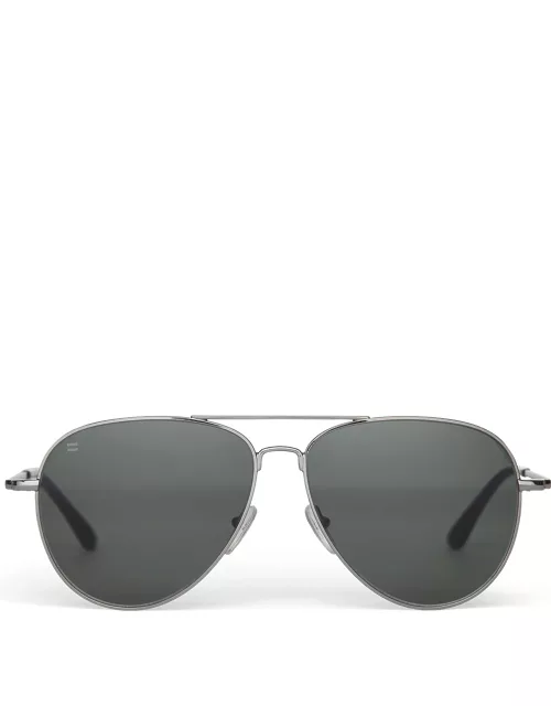 TOMS Sunglasses Black/Grey/Silver Hudson Shiny Gunmetal Frame Green Grey Len