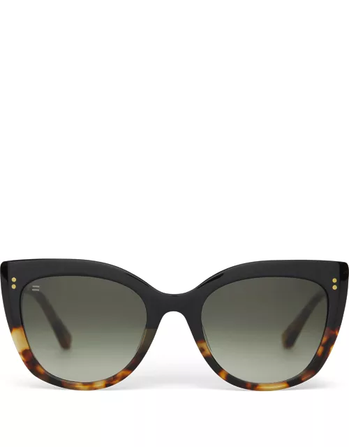 TOMS Sunglasses Black/Brown Sophia Black Tortoise Fade Gold Frame Deep Oliver Gradient Len